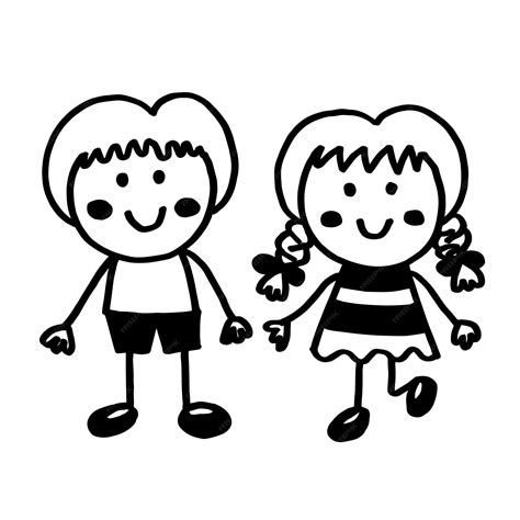 Black Line Boy And Girl Clip Art Teaching Resources TPT