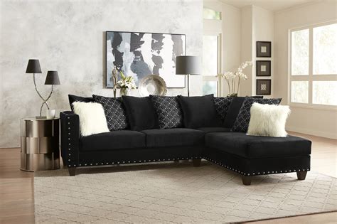Black Living Room Furniture Fabric