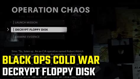 Black Ops Cold War Operation Chaos mission How to Decrypt the Floppy Disk Code explained 