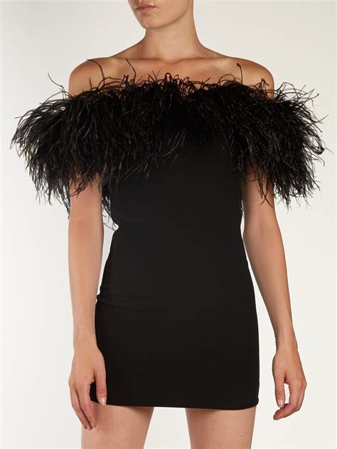 Black Ostrich Feather Embellished Dress eBay