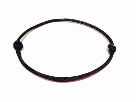 Black String Bracelet Black Bracelet Tiny Black Friendship Etsy