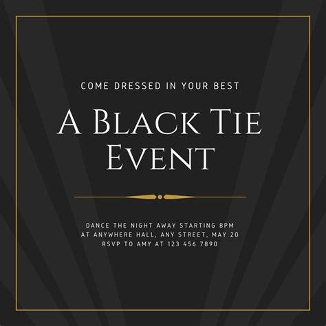 Black Tie Invitation Template
