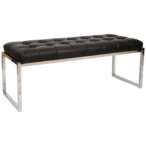 Black Tufted Bench - 66 For Sale on 1stDibs