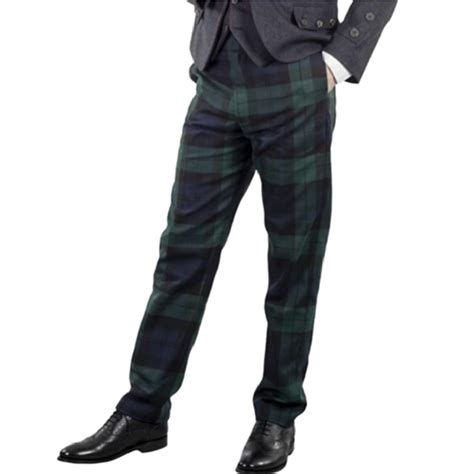 Black Watch Slim Fit Tartan Trouser Highland Trouser Golf Trousers Pant ...