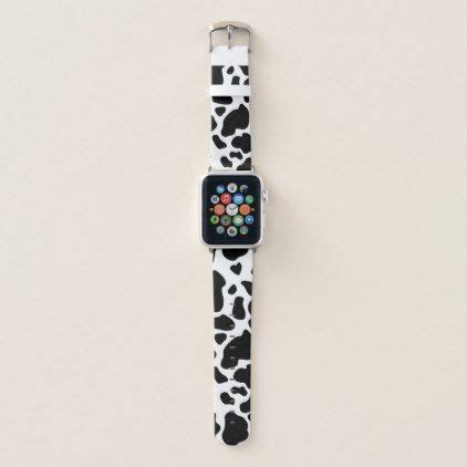 Black and White Cow Print Apple Watch Band Zazzle