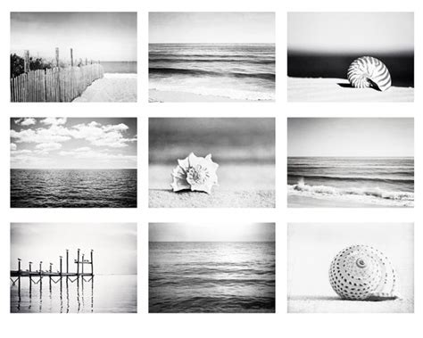 Black and White Framed Beach Scene - Etsy