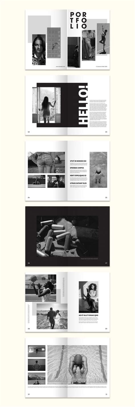 Black and White Portfolio Layout. Buy this stock template and explore