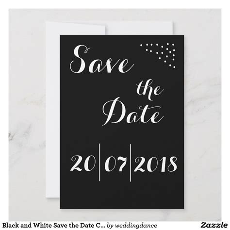 Black and White Save the Date Card Black invitation, Bachelorette