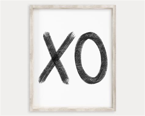 Black and White XO Print X and O Printable Wall Art Etsy Nursery