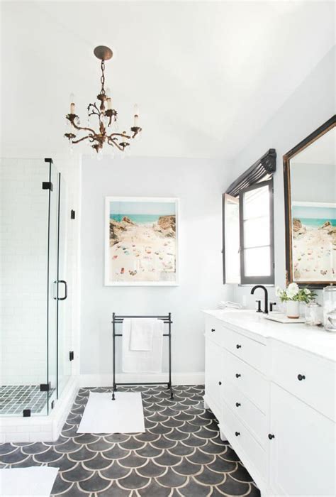 Black and White and Gold in the Bathroom Apartment Therapy