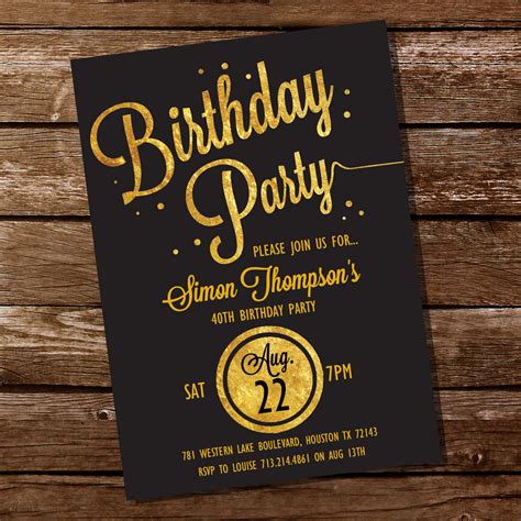 Black and gold birthday invitations. Things To Know About Black and gold birthday invitations. 