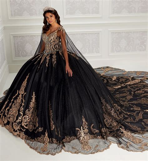 Black and gold quinceanera dresses. 3D Floral Strapless Corset Ball Gown by GLS Gloria GL3332. $837. In Stock. Floral Off Shoulder Cape Sleeve Ball Gown by GLS Gloria GL3465. $1,047. 1 2 3 … 27. Make a grand entrance in our collection of beautiful Quinceañera dresses and ball gowns! We have proudly been selling authentic quince dresses online for over 10 years, and we have a ... 