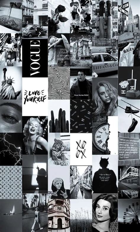 Black and white aesthetic collage {tidpb}