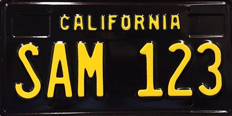 Black california license plates. License plates must at all times be securely fastened to the vehicle so as to prevent the plate from swinging and at a height not less than 12 inches from the ground, measuring from the bottom of such plate, in a place and position to be clearly visible. It must be maintained free from foreign materials and in a condition to be clearly legible. 