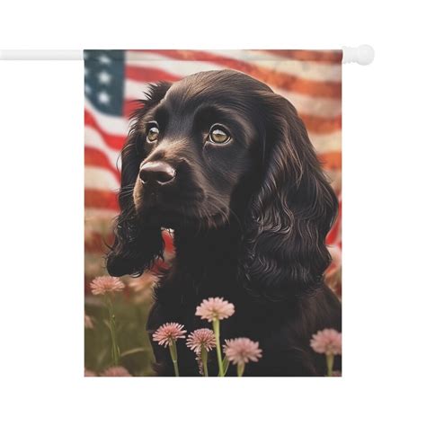 Black cocker spaniel flag.  Check out our cocker flag selection for the ver...