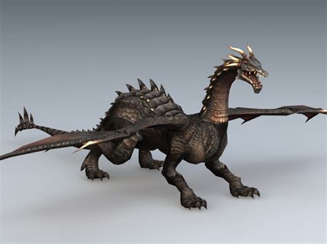 Black dragon 3d model. .  Download this 3D Model for 3D printer made by WallArtMagician.  S...