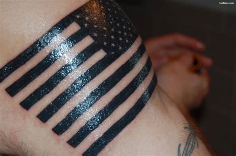 Black flag tattoo. Try “ Tattoo Balm ”. A skull often has a very bold significance in most cases. Here, a skull on the American flag signifies the spiritual faithfulness of the sorrow of all the hearts for all the murders, which is beating under the … 