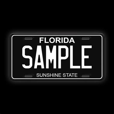 Black florida license plate. 