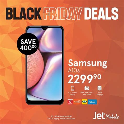 Black friday samsung phone deals. The Samsung 303L Fridge/Freezer (RB30J3611SA/FA) is available with a saving of R3,000 at the special Black Friday price of R7,999. You can also save R5,000 and improve your laundry days with the Samsung 19kg Top Loader Washing Machine (WA19CG6745BVFA), which is available for R7,999. “At the heart of Samsung’s pursuit … 
