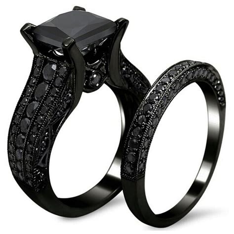 Black gold rings. 10k Rose and Yellow Gold, Foliage Diamond Engagement and Wedding Ring Set, 12k Green Black Hills Gold (.25 Ctw, GH Color, I1 Clarity) 5.0 out of 5 stars 1 $1,062.00 $ 1,062 . 00 