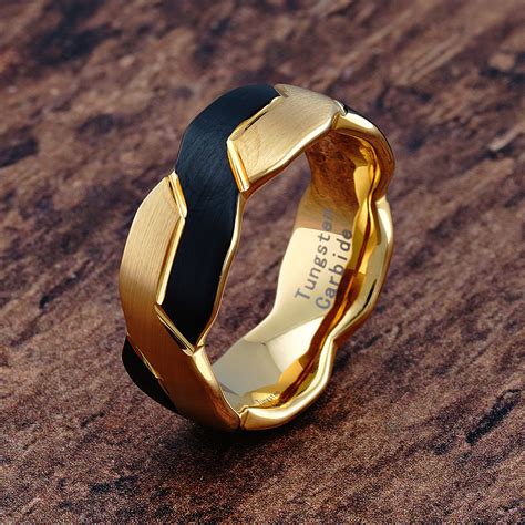 Black gold wedding band. Classic Tungsten Carbide Wedding Band Ring for Men - Available in Black, Silver, Gold, Blue, Brown, Red, and Purple Grooved Center Comfort Fit Suitable For Every Day Wear. 14,010. 100+ bought in past month. $2199. FREE delivery Tue, Mar 19 on $35 of items shipped by Amazon. Or fastest delivery Mon, Mar 18. +38 colors/patterns. 