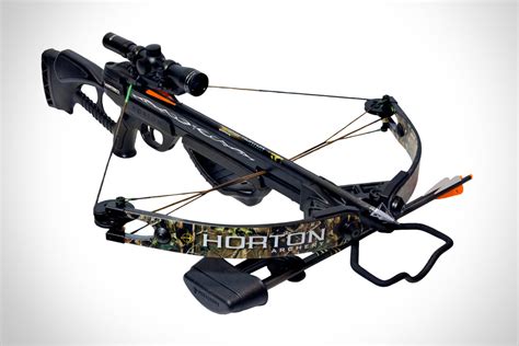 Black horton scout hd 125 crossbow. Horton Explorer XL150 Crossbow 150 lb. w Red Dot ScopeThis crossbow is designed for smaller archers, since it is only 30 long. Its a terrific crossbow for introducing your teenager, wife or any smaller frame person to crossbow archery and hunting. The Horton Explorer XL150 has a draw weight of 150 pounds, which is very doable for someone to cock by hand. Or a cocking rope device is ava 