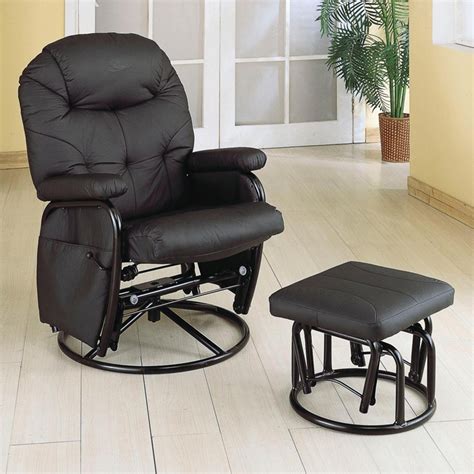 Black leatherette glider Living Room Furniture Bizrate