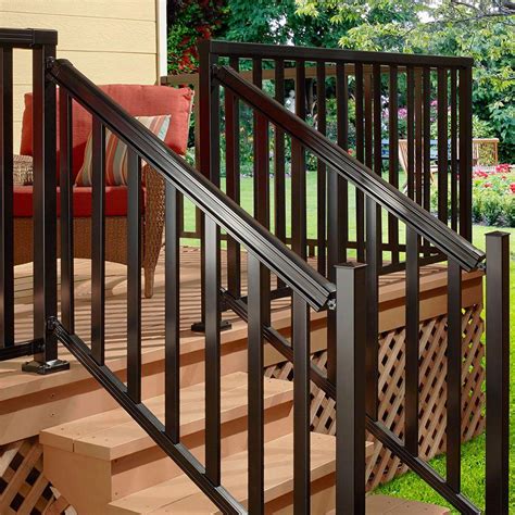 Install a handrail for outdoor steps by setting a post at the base of the steps, cutting the post to the angle of the stairs, and attaching the top rail. Add lower rails to decorate the handrail.. 