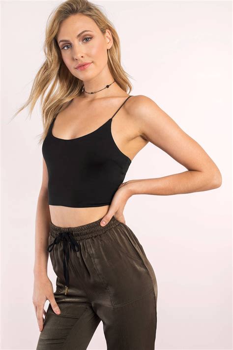 Black tank crop  These 30 Tank Tops with Built-In Bras are a Game Changer