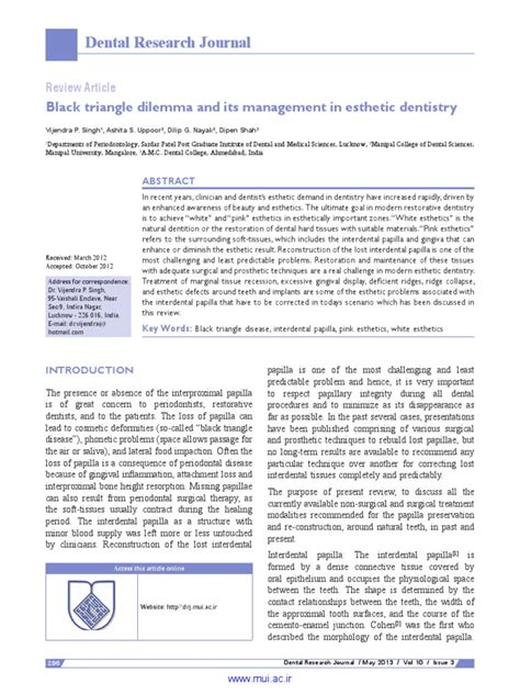 Black triangle dilemma and its management in esthetic dentistry