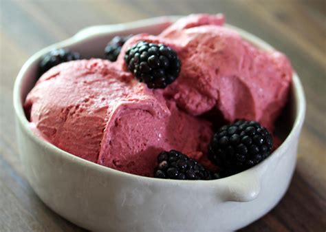 Blackberry ice cream. Simply one serving of this Blackberry Vegan Ice Cream offers you 35% of your recommended daily allowance of vitamin C. Our skin loves vitamin C as it works to repair and regenerate collagen. Eating blackberries can help the connective tissue throughout your body, keeping it supple and strong! 