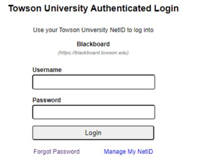 Blackboard Towson Edu Portal Log In Pages