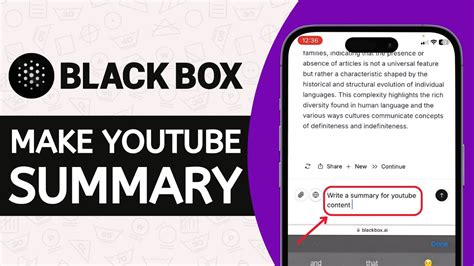 Blackbox youtube summary.  Whether you're looking to summarize code Learn more This Blackbox AI ...