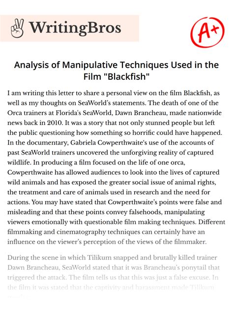 Blackfish Analysis - 924 Words Studymode