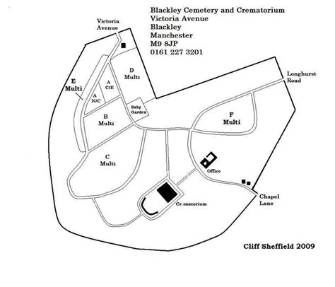 Blackley cemetery plot map.  It was opened in 1953 on land that was previous...