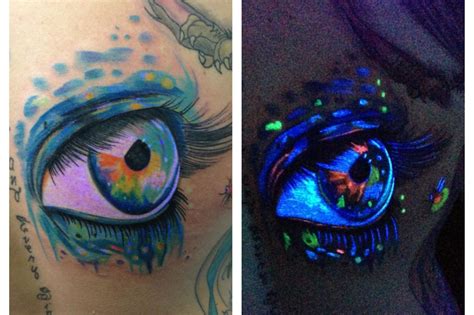 Blacklight tattoo. Temporary UV Blacklight Reactive Tattoos – 1 Sheet Alien UFO Design Body Art Festival Accessories Glow in the Dark Party Supplies | 7.2” x 5.2” Temp Tattoos Great for EDM EDC Party Rave Parties. 1 Count (Pack of 1) 328. $799 ($7.99/Count) FREE delivery Wed, Dec 13 on $35 of items shipped by Amazon. Small Business. 