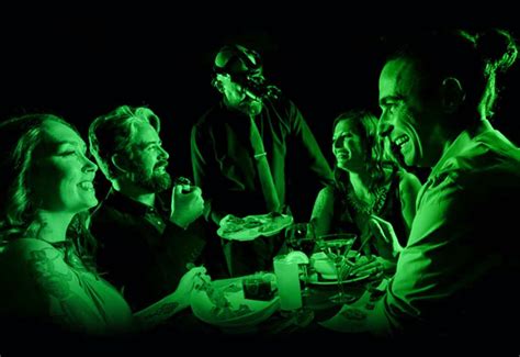 Blackout dining. The Blackout dining experience is $89.95/per guest and includes admission and a seven course prix-fixe dinner. Due to popular demand, reservations for BLACKOUT's Dining in the Dark are required. Haz una reservación 