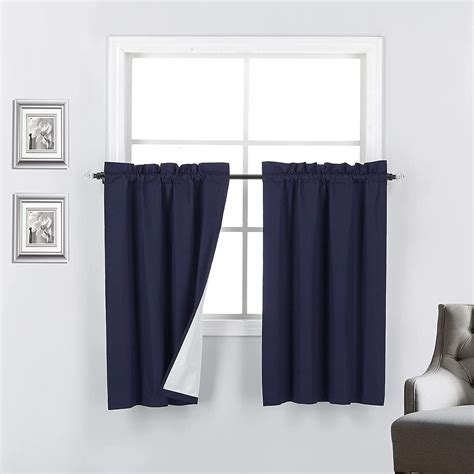 Keep your kitchen looking classically chic with these solid curtains. Decorate your Kitchen area with this Blackout Window Treatment, the lined window curtain tiers set add style …
