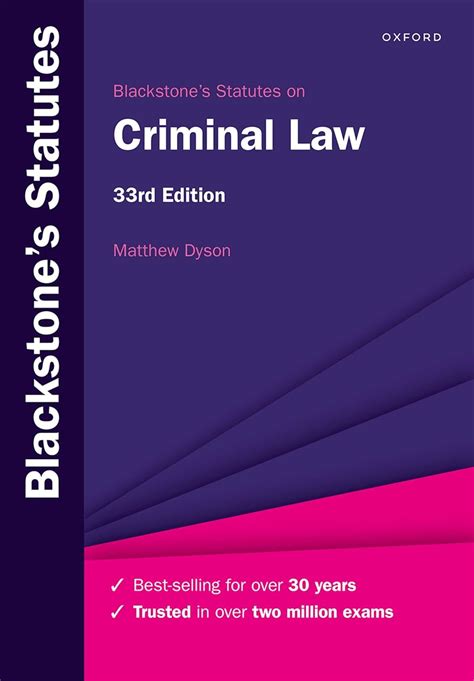 Blackstones Statutes On Criminal Law 2024 2024