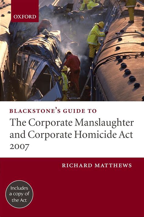 Blackstones guide to the corporate manslaughter act 2007. - Tratado de dulces y licores de moguegua.