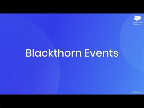 Blackthorn Events - Overview Demo - YouTube