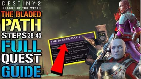 Full stats and details for The Bladed Path, a Quest Step in Destiny 2. light.gg Destiny 2 Database, Armory, Collection Manager, and Collection Leaderboard ... 40. The Bladed Path. Defeat Lucent Hive and crush their Ghosts. In addition, defeat powerful combatants with your attuned element in Savathûn's Throne World or in Seasonal activities .... 