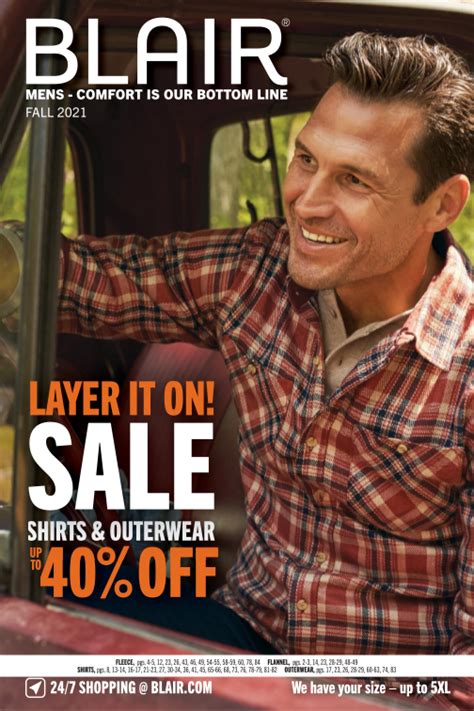 4. 5. Shop Blair's collection of men's clearance clothing today! Browse banded bottom shirts, dress shirts, accessories, footwear, pants, sweaters, & much more.. 