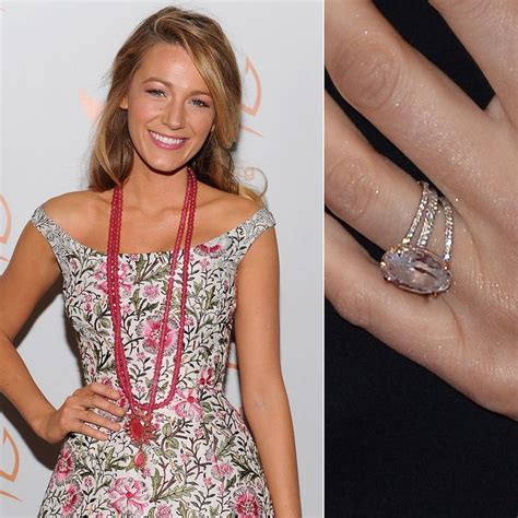Blake lively wedding ring. Blake Lively’s engagement ring is a little smaller than those worn by contemporaries, but don’t let that fool you. Its seven-carat pink diamond is an extremely rare gem, and the delicate rose gold and pave diamond setting showcases it perfectly. Like many other celebrity engagement rings, Blake’s was designed by jeweler Lorraine Schwartz. 