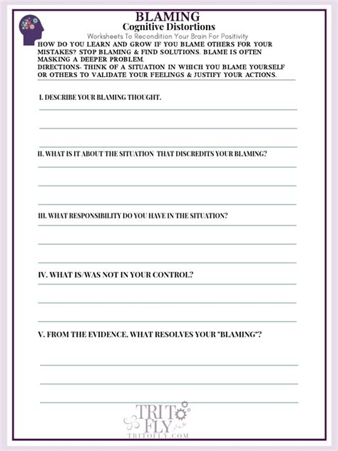 Blaming SelfHelp Worksheet