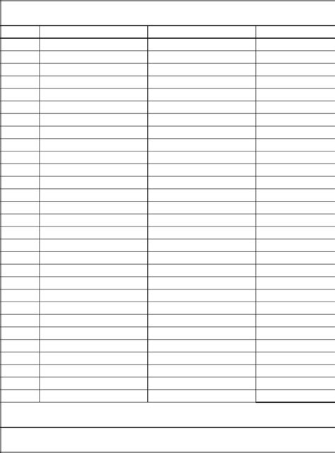 Blank 10 Column Worksheet Template Letter Example Template