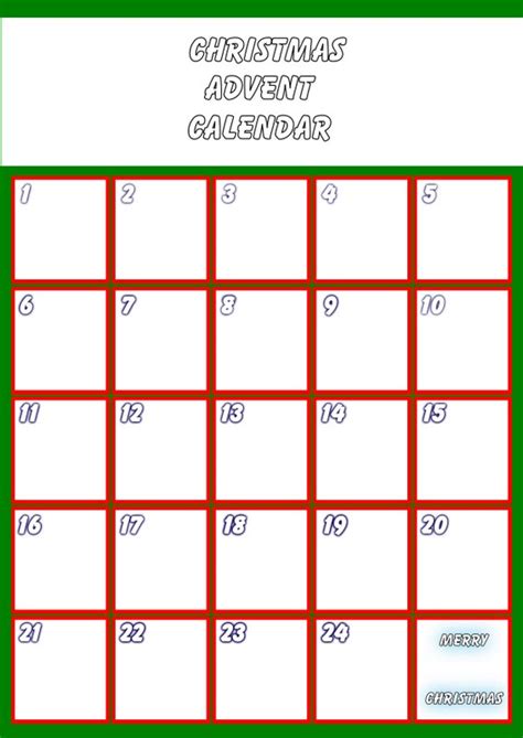 Blank Advent Calendar