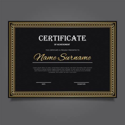 Blank Awards Template Black Gold Certificate Vectors