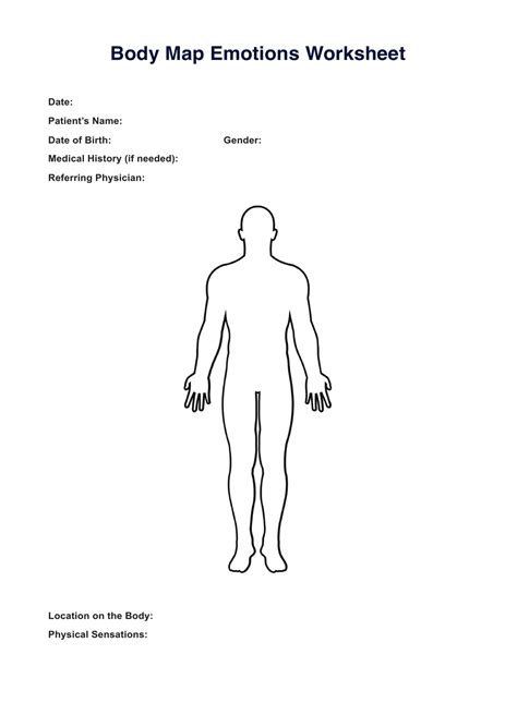 Blank Body Map Template Sample Design Templates