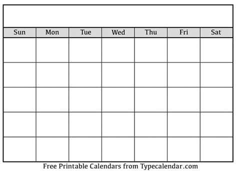 Blank Calendar Download